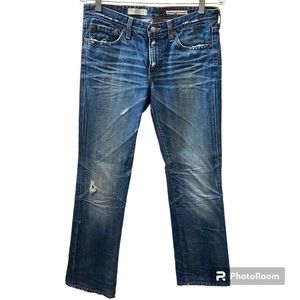 AG Adriano Goldschmied Kiss Slim Straight Low Rise worn washed JEANS size 29